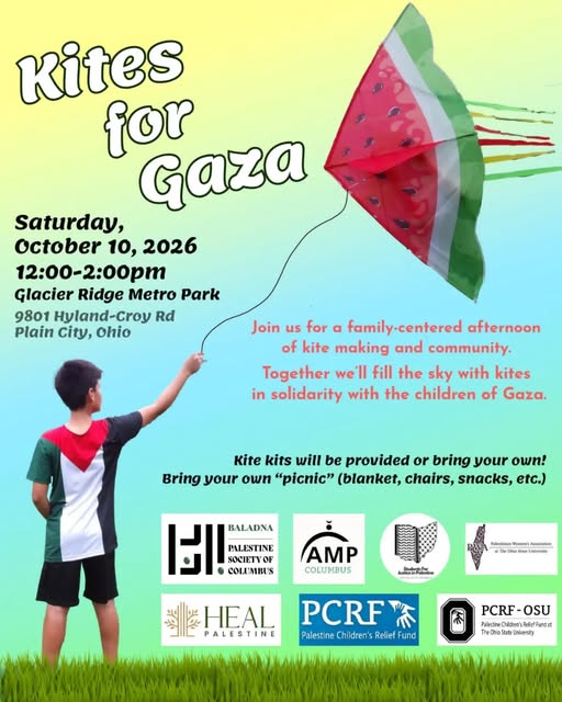 Kites for Gaza event flyer from @baladnapsc