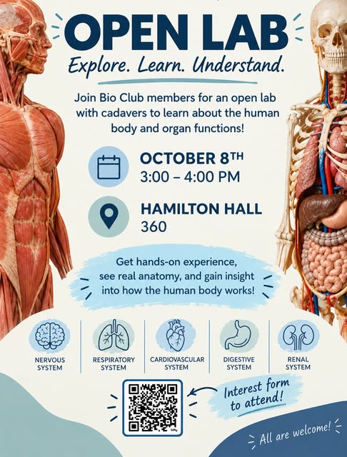 OPEN LAB event flyer from @bioclubatosu