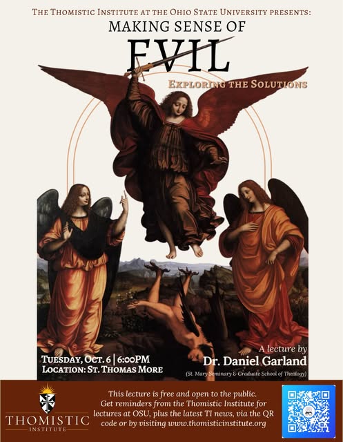 Making Sense of Evil event flyer from @buckeyethomists