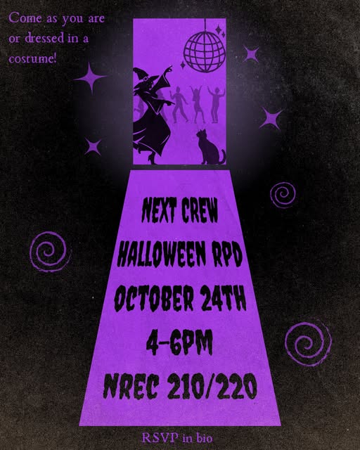 Next Crew Halloween RPD event flyer from @nextcrewosu