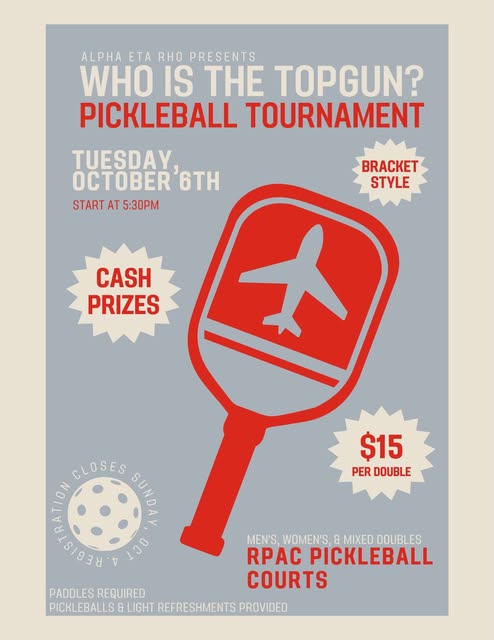 Who is the Topgun? Pickleball Tournament event flyer from @ohiostateahp
