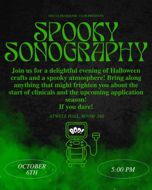 Spooky Sonography event flyer from @osu.ultrasound
