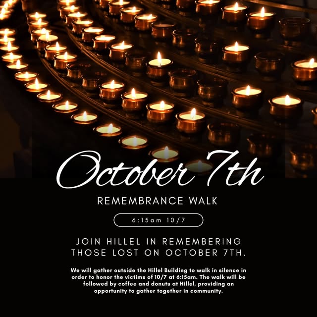 October 7th Memorial Events — Instagram source 1, image 2, posted by @osuhillel