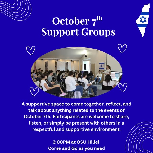 October 7th Memorial Events — Instagram source 1, image 3, posted by @osuhillel
