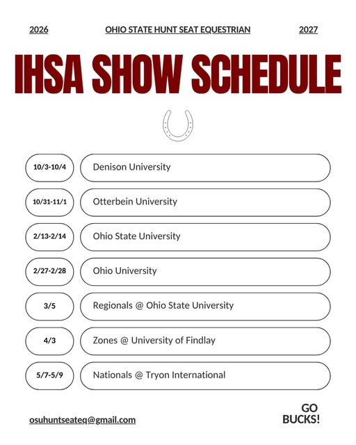 IHSA Show at Otterbein University event flyer from @osuhuntseat