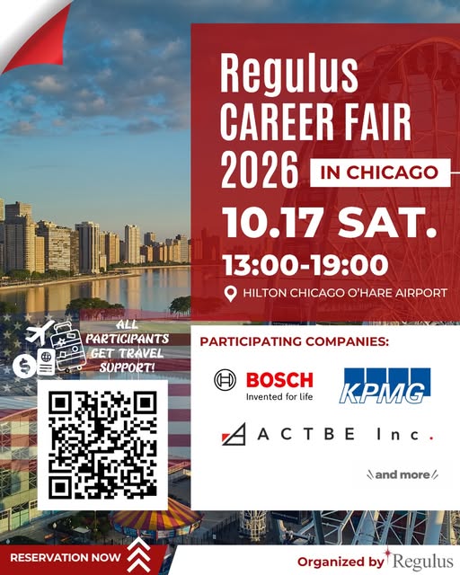 Regulus Career Fair 2026 in Chicago event flyer from @osujso