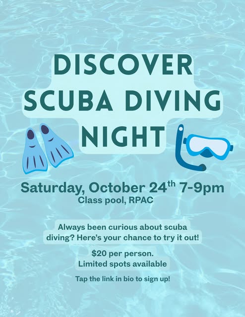 Discover Scuba Diving Night event flyer from @osuscuba