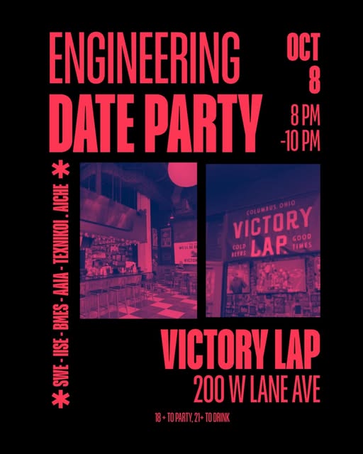 Victory Lap Date Party event flyer from @osuswe