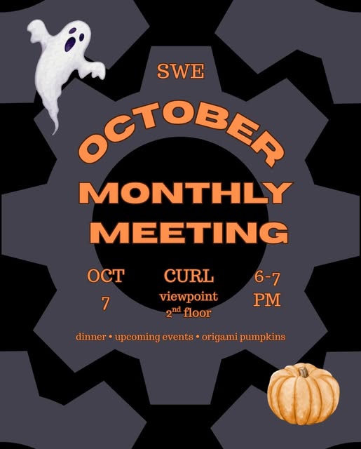 October Monthly Meeting (SWE) event flyer from @osuswe