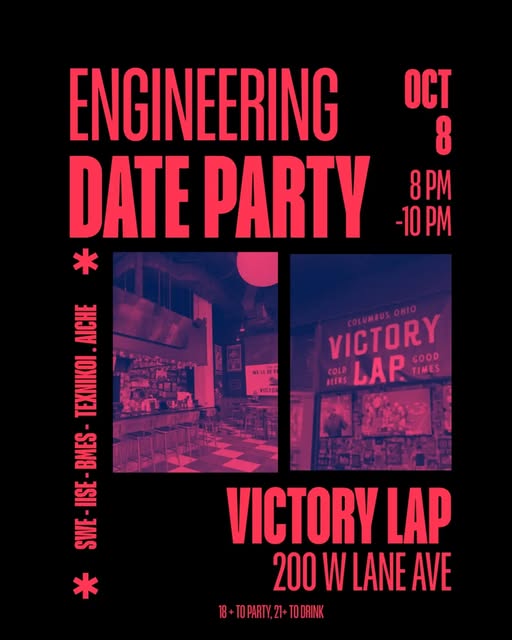 Engineering Date Party event flyer from @osutexnikoi