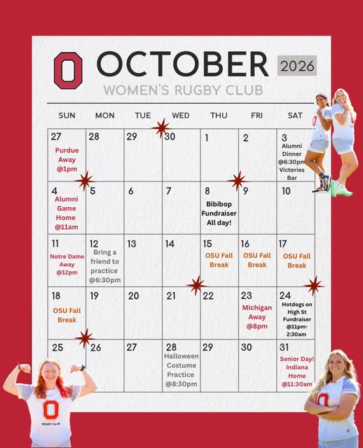 OSU Fall Break event flyer from @osuwomensrugby