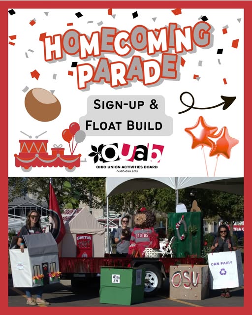 Homecoming Float Building event flyer from @ouab