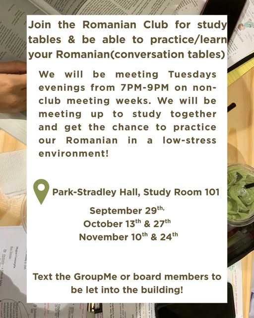 Romanian Club Study Tables — Instagram source 1, image 2, posted by @romanianclubosu