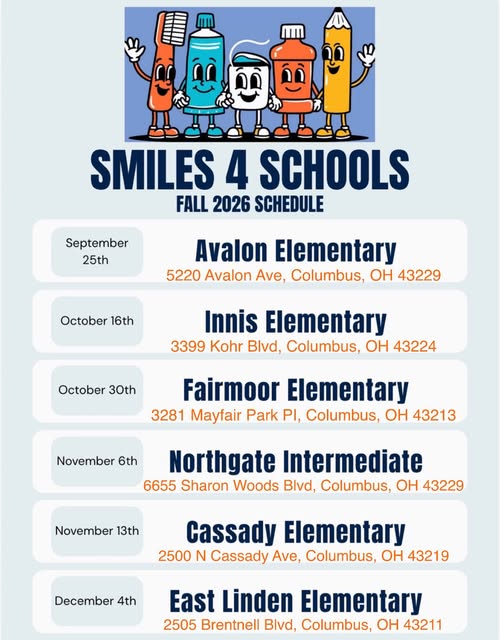 Smiles for Schools visit – Innis Elementary event flyer from @s4sosu