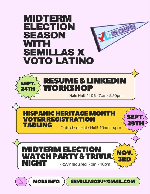 Midterm Election Watch Party & Trivia Night event flyer from @semillasprogram