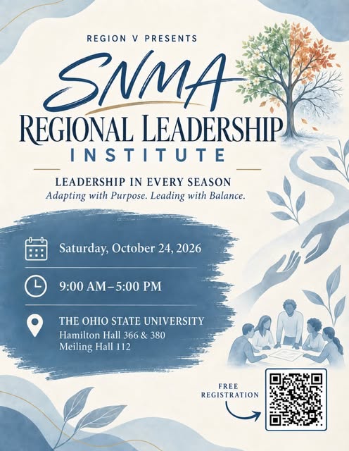 2026 Region V Regional Leadership Institute (RLI) event flyer from @snmaregion5