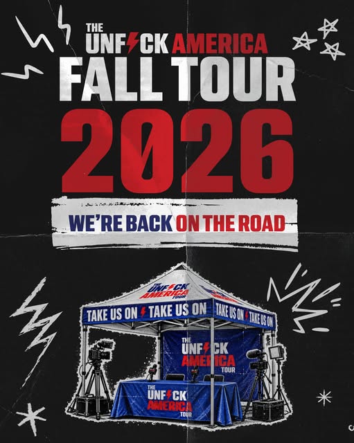 UNF*CK AMERICA TOUR stop — University of Tennessee, Knoxville event flyer from @unfuckamericatour