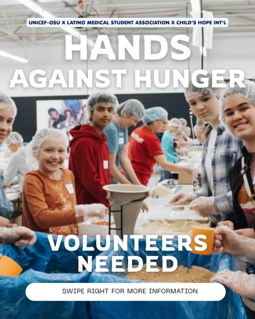 Hands Against Hunger Event event flyer from @unicefohiostate